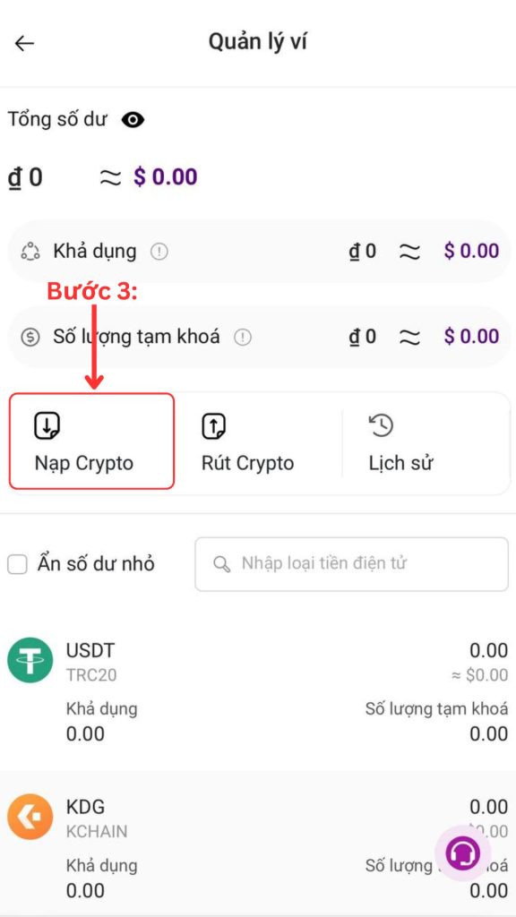 Hướng dẫn rút tiền ảo USDT từ LODE88 về sàn Coin12 bước 2